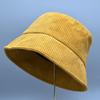 Chapéu de Pescador de Veludo para Comércio Exterior Feminino Primavera e Outono Versátil Casual Chapéu de Bacia Acolchoado Estilo Estrangeiro Chapéu Listrado de Placa Leve Vietnã