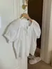 Camisa de Manga Abullonada con Medio Botón Estilo Coreano Fan Sun XH Nueva Llegada de Verano Dongdaemun Top Blanco Dulce y Suave para Mujer