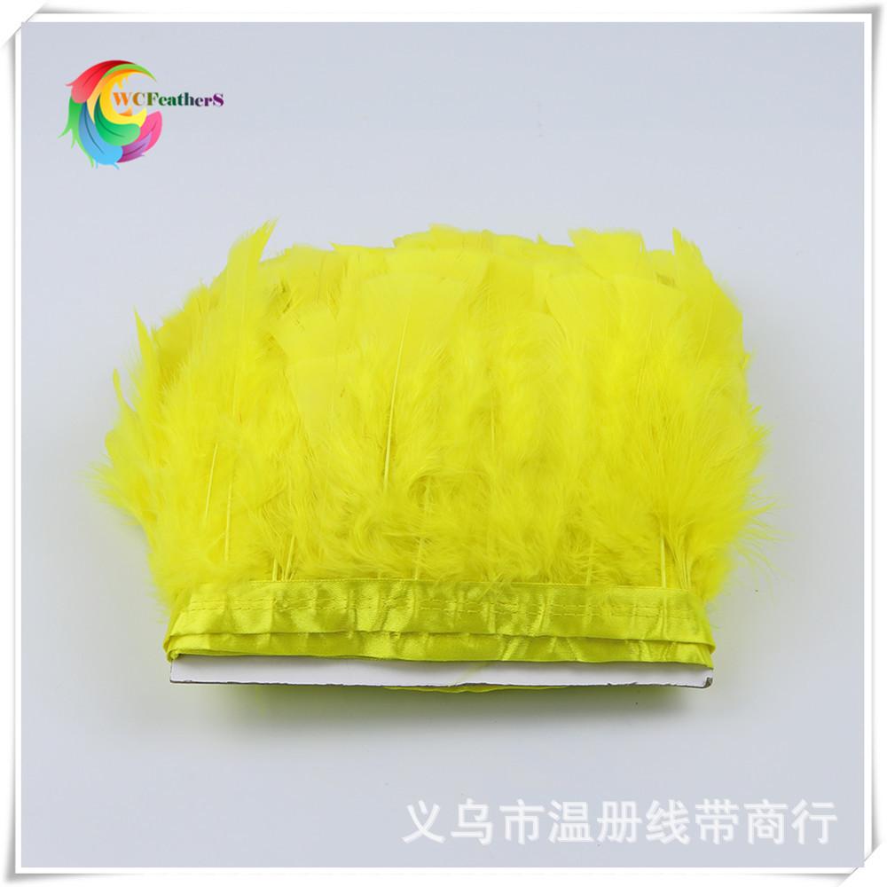 1 yellow turkey feather trims