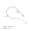 Cadena Simple Hecho a Mano Varilla Retorcida Estilo Neutro Pulsera Chic con Forma de Hueso para Mujeres Acero de Titanio Chapado en Oro Sl127