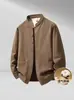 Chaqueta para Hombre, Nueva Camisa de Lino Estilo Chino con Cuello Alto, Camisa Casual Juvenil Estilo Old Money, Ropa Exterior de Tendencia Nacional para Hombre