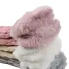 Luvas de Pelo Torcido Femininas Pelúcia Falsa Mangas de Tricô Quentes Sem Dedos Europeias e Americanas Outono e Inverno Lã Luvas Quentes