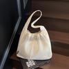 2025 Nuevo Estilo Coreano Bolsa Tote de Malla Calada para Mujer Casual con Bolsillo de Cordón Trendy Combinable Bolso de Hombro de Nailon