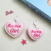 Colgante de muñeca de amor rosa tridimensional de peluche accesorios para ropa broche de corazón DIY zapatos y calcetines ropa accesorios para el cabello