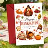 Tarjetas de felicitación de Acción de Gracias de compra directa transfronteriza con motivos de pavo y calabaza, bendiciones navideñas, tarjetas de sobre creativas, lindas y divertidas
