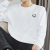 Camiseta masculina de manga comprida de algodão pesado 260g americana, camiseta solta de gola redonda, camisa base com roupas de outono de algodão