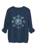 Amazon eBay loja independente moda casual feminina moletom de pelúcia grosso azul floco de neve com lantejoulas para e-commerce transfronteiriço