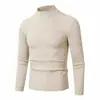 Nuevo artículo de invierno más vendido en comercio exterior transfronterizo: suéter de punto de moda para hombre, ajuste slim, cuello semi-alto