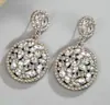 AliExpress Moda Transfronteiriça OL Joias de Luxo Leve Brincos Geométricos Vazados com Incrustação de Diamante Brincos Metálicos Totalmente Diamantados