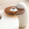 Mesa de centro para sala de estar estilo crema para casas pequeñas, modelo nuevo minimalista moderno de lujo ligero con un toque artístico de alta gama