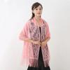 Nova Moda de Estilo Estrangeiro para Primavera e Verão Lenço de Seda com Renda Jacquard para Viagem Toalha de Praia Lenço com Franjas