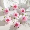D 7cm Terciopelo Simulada Flor Rosa con Borde Enrollado Cabeza Flor Artificial DIY Pasador de Flor Accesorios para Ramillete Decoración de Sala de Bodas