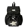 Mochila linda estilo japonés para estudiante estrella, cierre simple de cordón, bolso de mano versátil y moderno estilo coreano