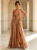 851W Nuevo modelo transfronterizo europeo y americano vestido de noche con tirante largo para mujer, adecuado para banquetes, fiestas, damas de honor, vestido de gasa 2026
