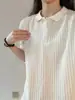 Camiseta de manga larga texturizada estilo "old money" para hombre, sudadera americana de alta gama para otoño, polo de punto de corte limpio.