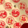 Novos Adesivos de Janela Estáticos com Caractere Vermelho da Sorte para Sala de Estar e Quarto, Decorações Festivas de Janela para Chá de Casa Nova