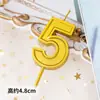 Vela Digital Dorada Decoración de Pastel de Cumpleaños Vela Pequeña Fiesta Dibujos Animados Infantiles Mesa de Postres Autoproducido