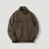 Chaqueta de cuero encerado con efecto desgastado estilo retro americano para hombre, nueva marca de moda primavera 2026, chaqueta de trabajo casual americana de corte holgado
