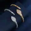 Pulsera abierta de lujo ligero vintage con incrustaciones de circonita, moderna y única con un toque de alta gama, diseño de nicho, pulsera versátil y elegante