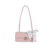 Bolso de hombro plateado pequeño estilo francés para mujer 2024, bolso baguette sobaquera con textura popular de este año