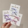 Paquete de 2 ~ Pasador de lazo de estilo ballet francés para el cabello de verano para mujer, clip para flequillo lateral dulce, lazo para el cabello