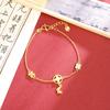 Pulsera antigua vietnamita con diseño de mariposa de cuatro hojas, dorada y arena, combinable con todo, estilo lujoso, sencilla y ligera, para mujer, joyería de alta gama.