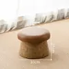 Banquinho em Forma de Cogumelo para Hall de Entrada, Banquinho para Trocar de Sapatos, Banquinho Pequeno para Uso Doméstico, Banquinho Baixo, Assento de Madeira Maciça para Sala de Estar e Varanda, Banquinho Redondo