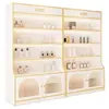 Vitrina de cosméticos, vitrina de uñas para salón de belleza, estante de productos para el cuidado de la piel con puerta de cristal, estante de múltiples niveles