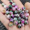 Contas redondas de ágata vermelha e verde, contas soltas de jade, contas de calcedônia rosa com flor de pêssego, pulseira faça você mesmo, colar, acessórios de joias, contas