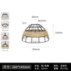Lámpara Colgante Vintage de Comedor con Pantalla de Cuerda de Cáñamo y Estructura de Hierro, Lámpara de Techo/Pared de Repuesto de Alambre de Hierro con Forma de Jaula de Pájaros Creativa, para Casa de Huéspedes, Tienda de Té con Leche, Candelabro