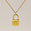 Amazon Europeo y Americano Diseño Personalizado Transfronterizo Collar con Letra del Alfabeto Inglés 26 Colgante de Candado Collar Joyería para Mujer