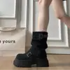 Botas Marrones Maillard Knight para Mujer 2026 Nuevo Otoño Suela Gruesa Aumentadoras de Altura Caña Corta Estilo Británico Botas Apiladas