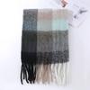 2025 nuevo ac cálido color arcoíris a cuadros largo europeo y americano otoño e invierno cálido suave mohair ceroso bufanda