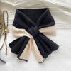 Bufanda Pequeña Bufanda Corta para Mujer Otoño e Invierno Tejido Cruzado Estilo Coreano Combinación de Colores Versátil Invierno Cálida Protección para el Cuello Perezosa Popular en Internet