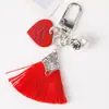 Pingente de chaveiro de borla cor pérola criativa cor de doce valorize você decoração de bolsa de amantes suporte processamento personalização
