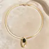 Moda Europea y Americana Simple Retro Elegante Conjunto de Collar y Aretes Ovalados Estilo Ins Regalo para Amigos