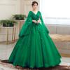 Vestido de Banquete de Tule Colorido 2026 Novo Modelo Performance de Apresentador Exame de Arte Estudantil Solo Vocal Vestido de Noite com Saia Bufante