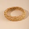 Pulseira de Rattan Tecida à Mão Estilo Étnico Mais Vendida no Exterior, Pulseira Versátil Moda Retrô, Joia de Mão Boêmia para Mulheres