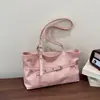 Bolso tote retro de color liso estilo coreano, bolso de mujer, nueva colección primavera 2026, gran capacidad, bolso de hombro moderno, bolso de axila de moda