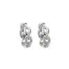 Aretes de Cadena Hueca con Circonita, Aretes de Cadena Geométrica Creativos, Modernos Aretes de Nariz de Cerdo Dulce y Fresco para Mujer