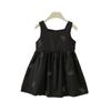 Vestido Infantil 2025 Verão Novo Sem Mangas Diamante Colete Vestido Menina Bebê Lindo Estilo Western Casual Vestido Infantil