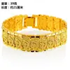 Cadena de Reloj con Patrón de Dragón Chapada en Oro 24k Pulsera de Dragón Volador Invertido Dorada Pulsera para Pareja Chapada en Oro Hebilla de Reloj Pulsera Chapada en Oro