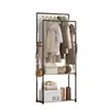 Perchero para dormitorio, perchero de pie con ruedas, tendedero para balcón interior, estante engrosado, barra para secar ropa