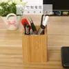 Porta plumas de madera maciza de nogal negro caja de almacenamiento para control remoto decoración de escritorio para estudiante oficina estudio porta plumas cuadrado de diamante