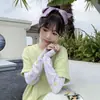 Grande Promoção Proteção Solar de Verão Estilo Hyuna Mangas de Gelo Estampadas para Mulheres Anti-UV Estilo Japonês Estilo Fofo Para Dirigir Mangas de Seda Gelada Florais