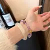 Pulseira de Quartzo Rutilado Amarelo Natural Ametista Atrai Riqueza Transfere Sorte Aumenta Carreira Pulseira de Água-Marinha Quartzo Morango Atrai Romance Para Meninas