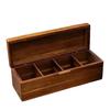 Caja de Madera para Empaque de Compartimentos de Té al Mayoreo Caja de Madera para Bolsa de Azúcar Caja de Almacenamiento de Café Caja de Almacenamiento para Bolsitas de Té para el Hogar con Tapa Abatible