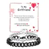 Conjunto de Cadena Cubana con Circonita Incrustada en Forma de Corazón para Pareja Anillo y Pulsera de Acero Inoxidable Lisos Regalo de San Valentín