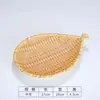 Platos de postre tejidos estilo ratán de melamina, bandejas para servir de restaurante de hot pot, vajilla tejida de bambú, platos rectangulares y platos de plástico imitación porcelana