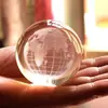 Bola de Cristal Gravada a Laser 3D K9 Bola de Vidro Luz Noturna com Base de Madeira Decoração Criativa para Mesa de Escritório Casa Presente de Aniversário